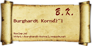 Burghardt Kornél névjegykártya