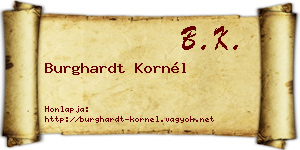 Burghardt Kornél névjegykártya