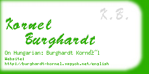 kornel burghardt business card
